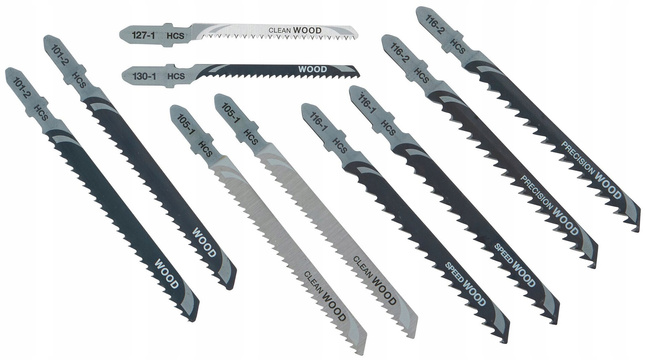 Zestaw 10 szt brzeszczotów ze stali DEWALT do wyrzynarki do drewna DT2290