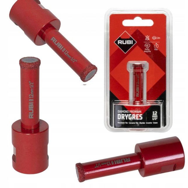 Wiertło Diamentowe koronka otwornica gres RUBI Drygres Premium 12mm 06929