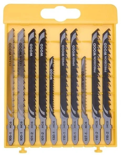 Zestaw 10 szt brzeszczotów ze stali DEWALT do wyrzynarki do drewna DT2290