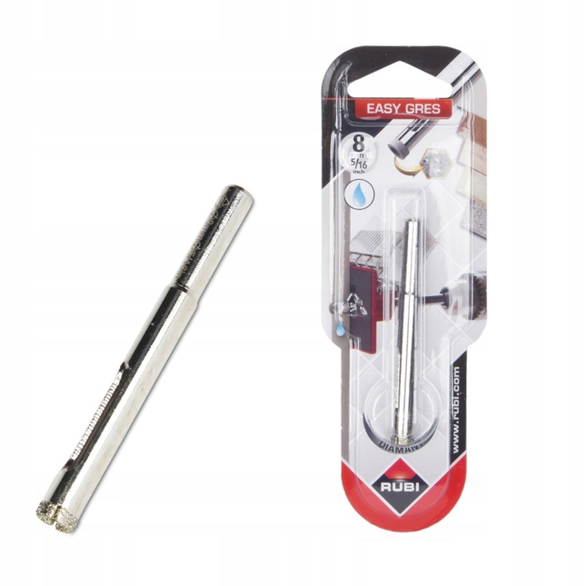 Wiertło diamentowe 8mm EASYGRES RUBI Otwornica na mokro koronka 04923