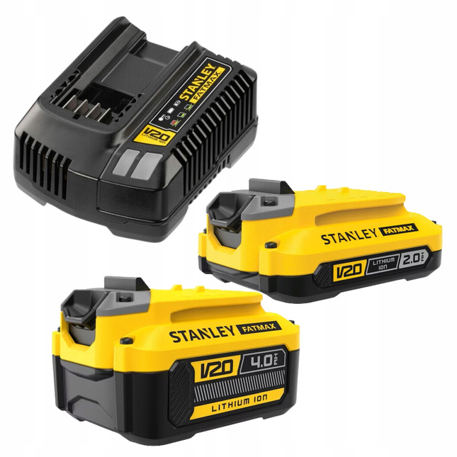 Zestaw czterech elektronarzędzi SFMCK412MDS STANLEY FATMAX V20 + LEGO Paryż