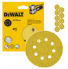 DEWALT Papier ścierny arkusze do szlifowania rzep krążki 125mm P240 10 szt