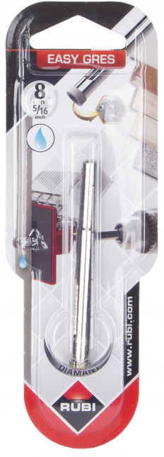 Wiertło diamentowe 8mm EASYGRES RUBI Otwornica na mokro koronka 04923