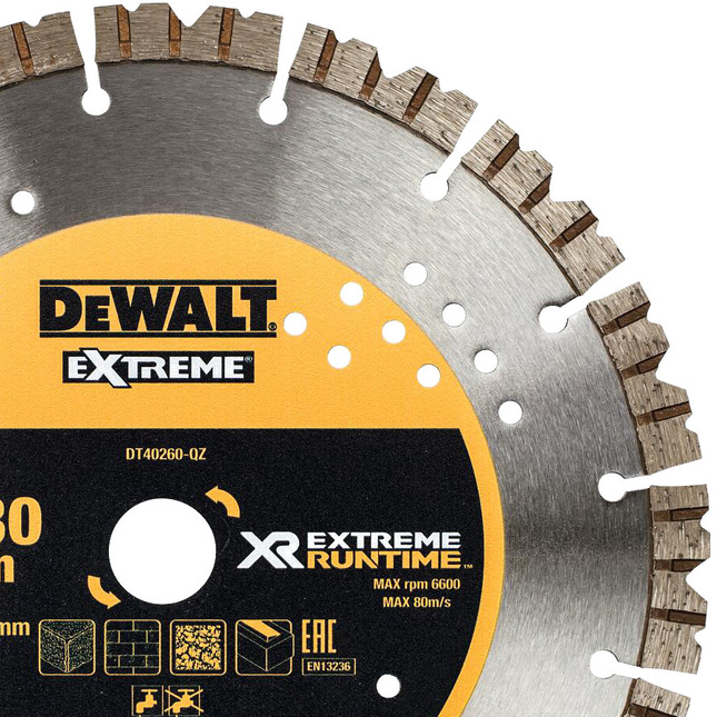 Tarcza diamentowa EXTREME tnąca DEWALT do betonu muru 230x22.23mm DT40260