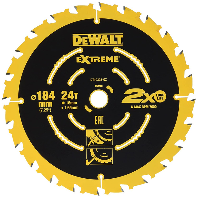 DEWALT DT10302-QZ piła tarczowa do drewna ELITE CSB 184x16mm 24T