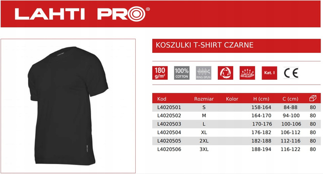Koszulka T-shirt szara Lahti Pro L4021801, bawełna rozmiar S