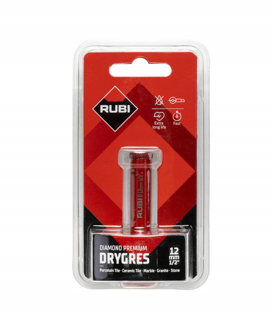 Wiertło Diamentowe koronka otwornica gres RUBI Drygres Premium 12mm 06929