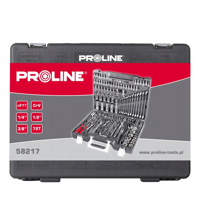 Klucze nasadowe Proline 58217, 217 elementów