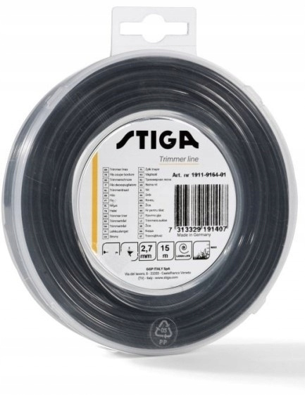 Żyłka tnąca linka do podkaszarki kosiarki gwiazdka STIGA 2,7mm 15m