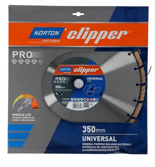 Tarcza diamentowa do cięcia betonu 350 x 25,4 mm Norton Clipper 70184607692