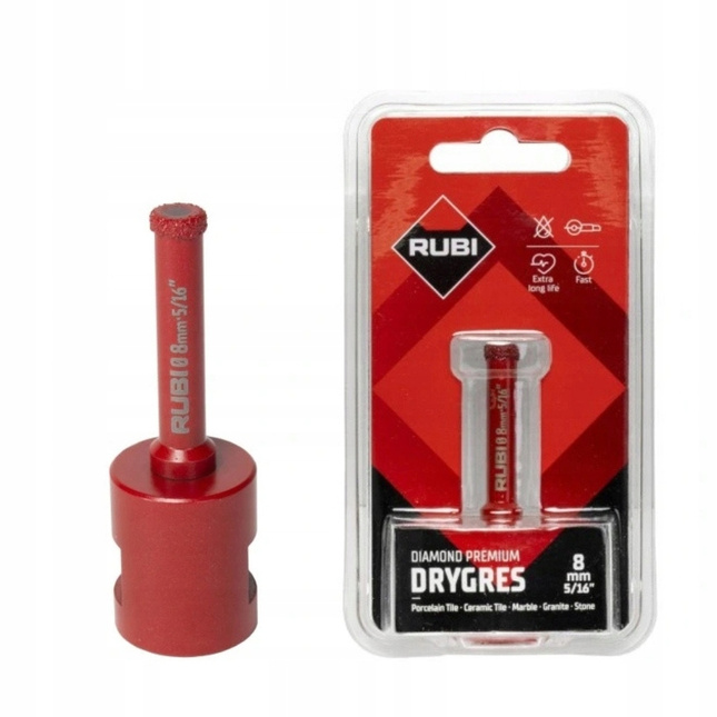 Wiertło Diamentowe koronka otwornica gres RUBI Drygres Premium 8mm 06918
