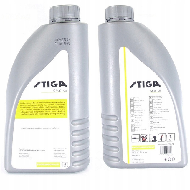 Olej STIGA do łańcucha prowadnicy pilarki biodegradowalny 1l 1111-9276-01