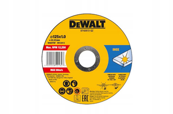 Tarcza tnąca do metalu stali nierdzewnej DEWALT 125x1mm DT43972-QZ