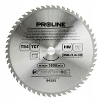 Piła tarczowa do drewna 350*54T*30mm PROLINE 84355