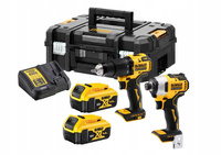 Zestaw elektronarzędzi DEWALT wiertarko-wkrętarka zakrętarka udar 2x 4 Ah