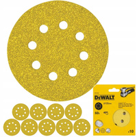 DEWALT Papier ścierny arkusze do szlifowania rzep krążki 125mm P60 10 szt
